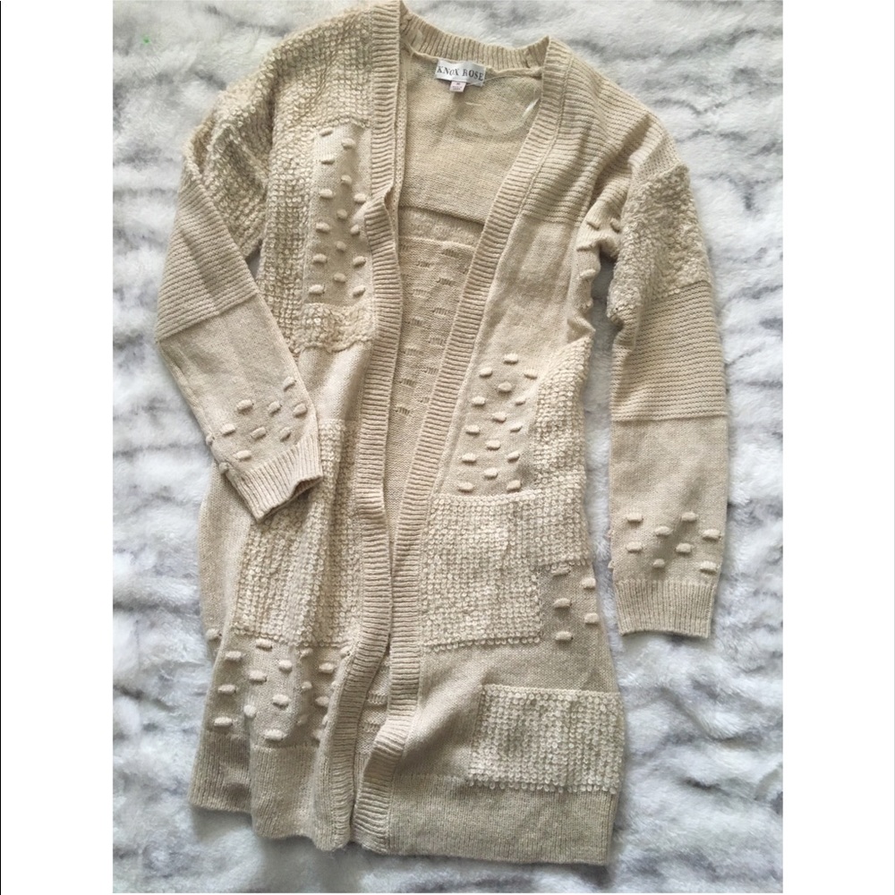 ⭐️KNOX ROSE⭐️  Cream Pom Pom Cardigan⭐️